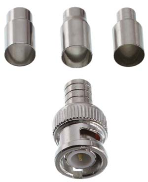 UNIVERSAL BNC Crimp-on Plug and Crimp Tool For 7 Different Cables